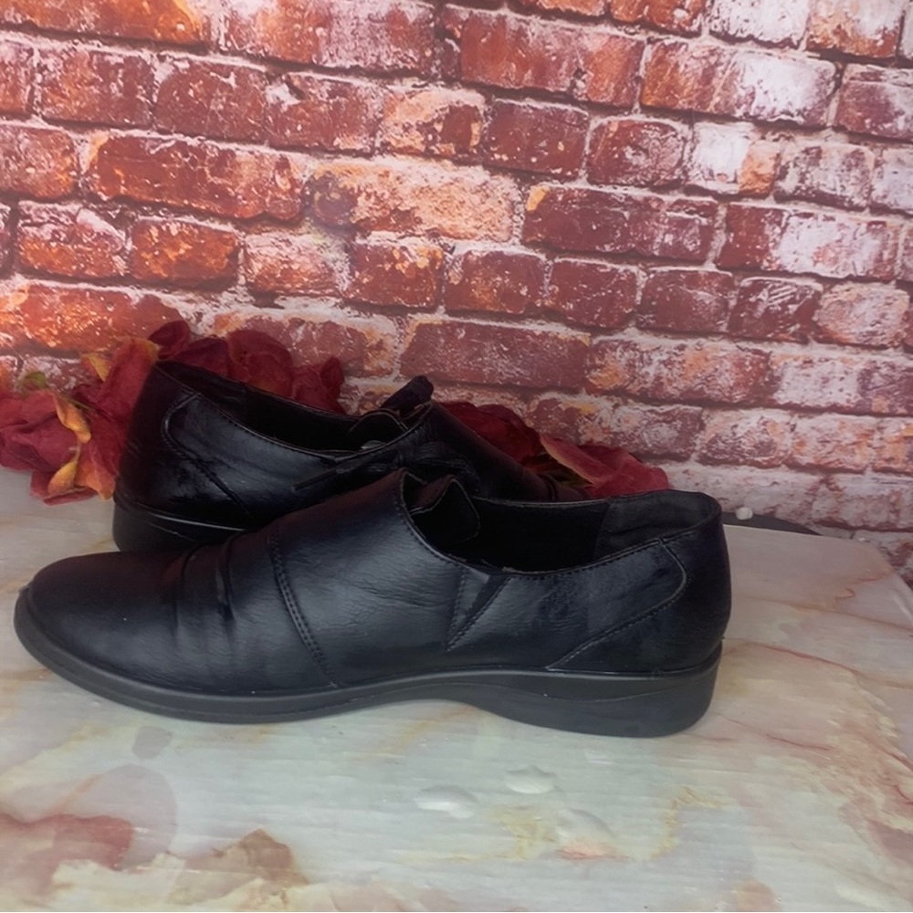 Harborsides Black Memory Foam Round Toe Side Lace Up Loafers - Picture 6 of 10
